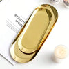 1pc Brass Vanity Tray - Oval Unelectrified Makeup & Jewelry Storage Box, Perfume & Cosmetics Holder, Elegant Sponge Soap Dish Bathroom Accessory, Home Decor Accent